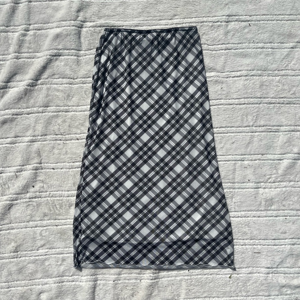 Pacsun checkered midi skirt side xs